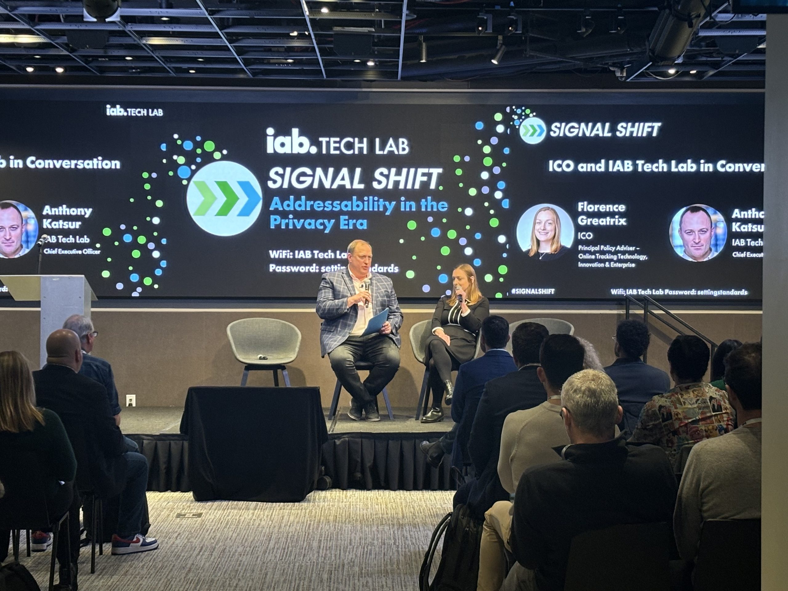 IAB Tech Lab CEO Anthony Katsur in conversation with Florence Greatrix from the ICO at Signal Shift